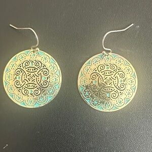 Turquoise and gold earrings